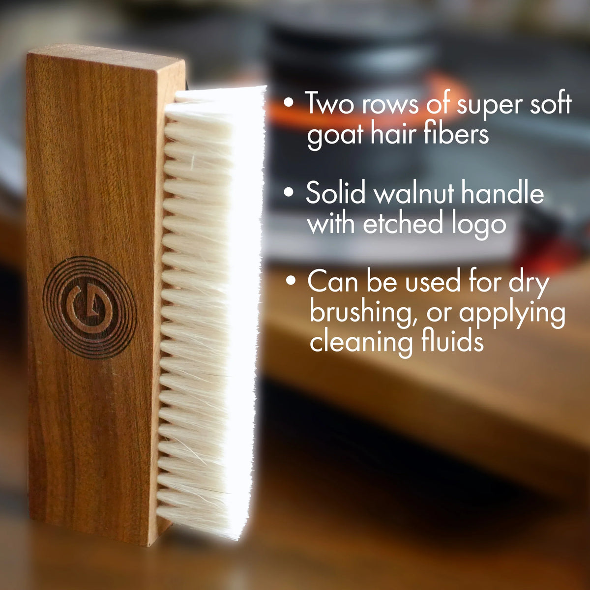 GrooveWasher 'The Goat' Goat Hair Brush (Dual Purpose Brush)
