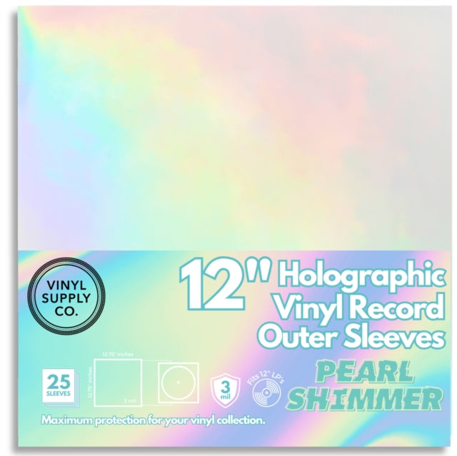 HOLOGRAPHIC VINYL RECORD OUTER SLEEVES – 12.75 X 12.75 – 3 MIL (25 CT)
