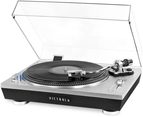 Victrola VPRO-2000-SLV Professional Series Bluetooth USB Turntable (Silver)
