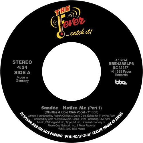 DJ Spinna: Dj Spinna & Kai Alce Present: "Foundations" - Classic House 45 Series Part 6: Sandee - Notice ME - 7-INCH SINGLE