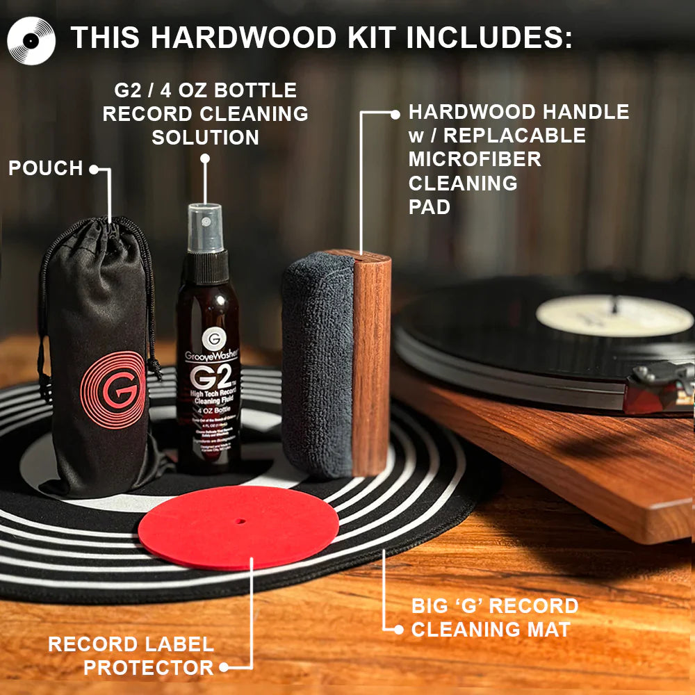 GrooveWasher Hardwood Record Cleaning Kit (Deluxe Set)