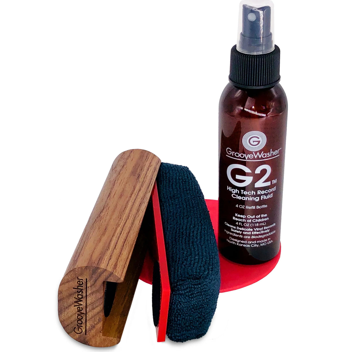 GrooveWasher Hardwood Record Cleaning Kit (Deluxe Set)